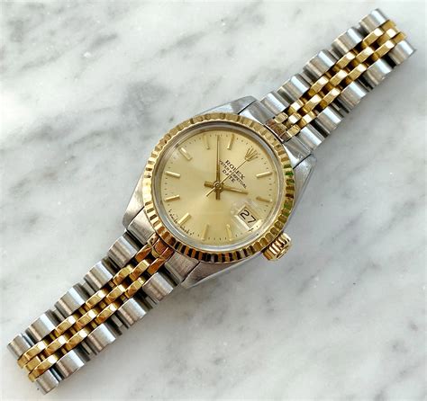 rolex lady datejust gold watch